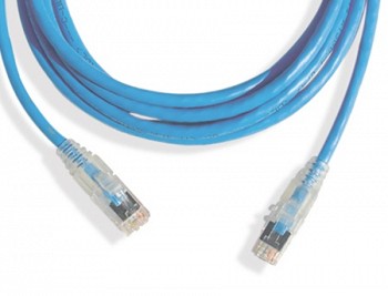 AMP Category 5e Cable Assembly, Unshielded, RJ45-RJ45, SL, 7Ft, Blue